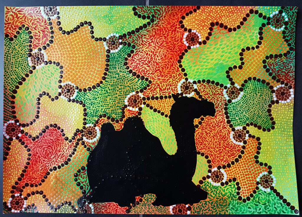 Le chameau
Format : Papier 200gr A3
Acrylique sur papier